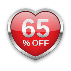 65% off silver badge, vector