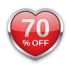 70% off silver badge, vector
