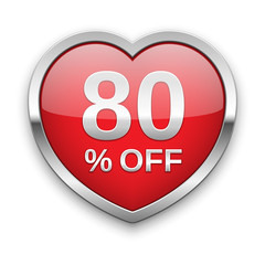 80% off silver badge, vector