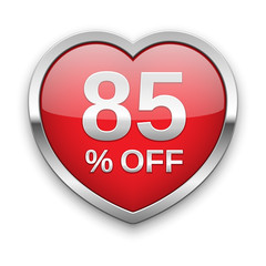 85% off silver badge, vector