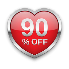 90% off silver badge, vector