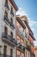 Apartments and balconies in the center of Pamplona