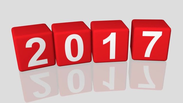 2017 W&uuml;rfel fallend, rot