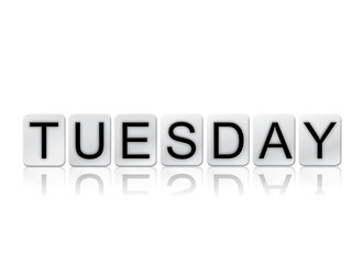 Tuesday Isolated Tiled Letters Concept and Theme