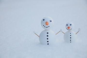 snowman little outdoors snow