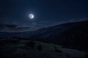 Moon over the mountain