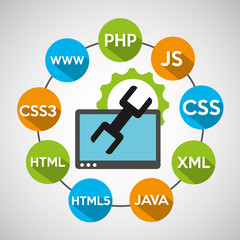 programming languages tool support technology vector illustration eps 10