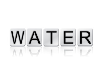 Water Isolated Tiled Letters Concept and Theme