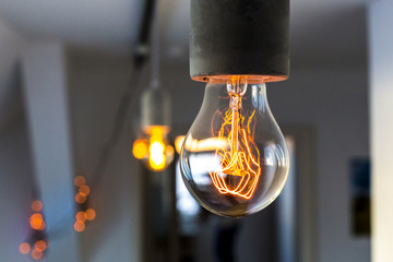 Detailaufnahme vintage Glühlampe