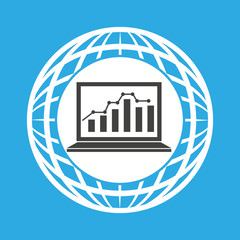 globe computer statistics graphic communication vector illustration eps 10