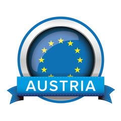 EU flag button with Austria ribbon