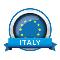EU flag button with Italy ribbon