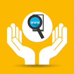 hand optimization technology web page vector illustration eps 10