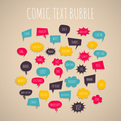 Comic letters dialog cloud text pop art