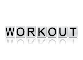 Workout Isolated Tiled Letters Concept and Theme