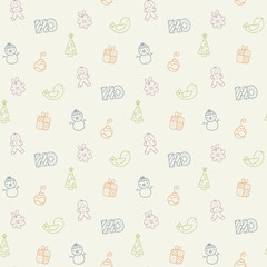 seamless new year pattern and background vector illustration