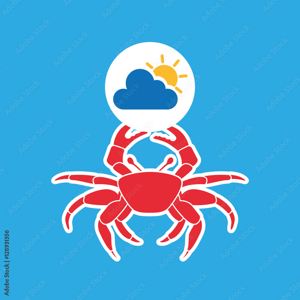 Poster summer vacation design crab sea life vector illustration eps 10