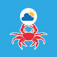 summer vacation design crab sea life vector illustration eps 10