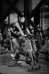 Fototapeta na wymiar Sexy girl exercise in gym
