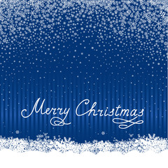 Naklejka na ściany i meble Christmas snow background with handwritten greeting lettering Merry Christmas