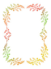 Beautiful  floral frame with gradient fill. 