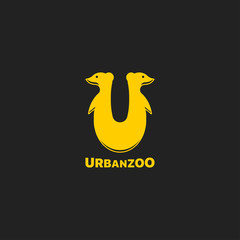 Vector illustration silhouette meerkat.