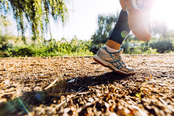 Closeup of runner feet