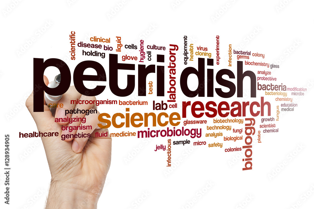 Poster petri dish word cloud concept