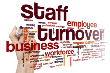 Staff turnover word cloud concept