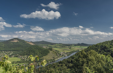 Valley of river Labe in Ceske Stredohori mountains