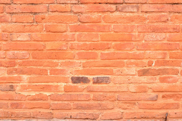 Background of red brick wall pattern texture.

