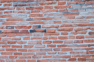 Background of red brick wall pattern texture.
