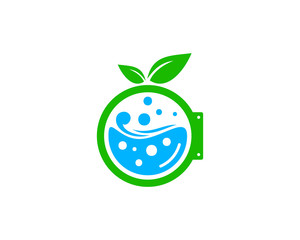 Nature Leaf Laundry Logo Design Template