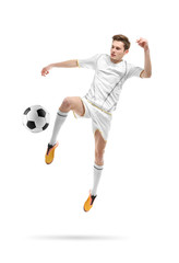 Fototapeta premium Professional football player on white background