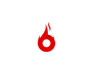 Fire Letter B Initial Logo Design Template