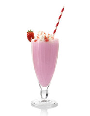 Delicious milkshake isolated on white