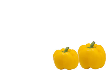 yellow pepper on white background
