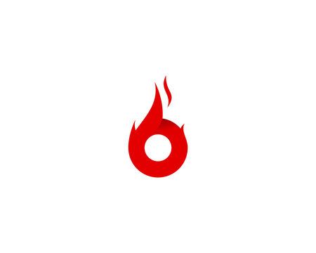 Fire Letter B Initial Logo Design Template