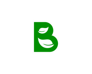 Leaf Letter B Initial Logo Design Template