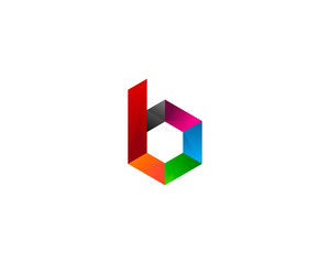 Colorful Hexa Letter B Initial Logo Design Template