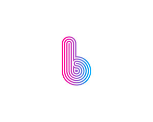 Line Letter B Initial Logo Design Template