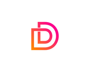 Initial Letter D Loop Line Logo Design Template