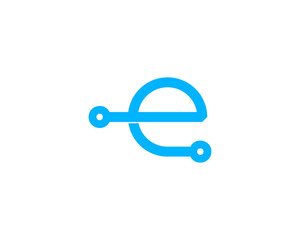 Letter Initial E Data TechLogo Design Template