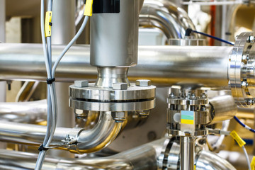 Industrial factory equipment stainless tubes Food automation.