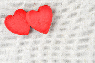 Heart on cloth background