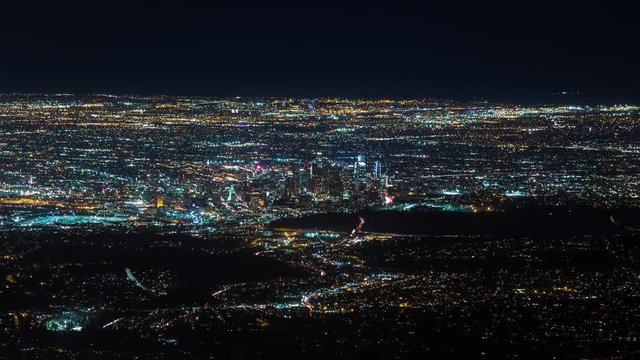 Downtown Los Angeles from Mount Wilson at Night Timelapse