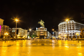 Fototapeta na wymiar Alexander the Great Monument in Skopje
