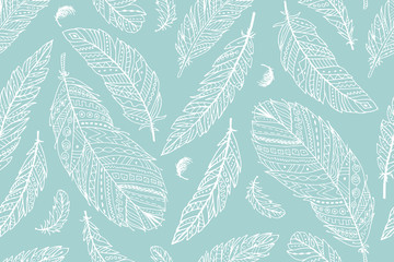 Materiał do szycia Feather seamless pattern for your design
