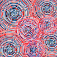 Fototapeta na wymiar Holiday background with vortex circles of red and blue shades