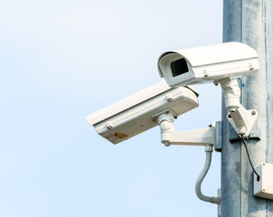 Two White Security Cameras, CCTV Camera